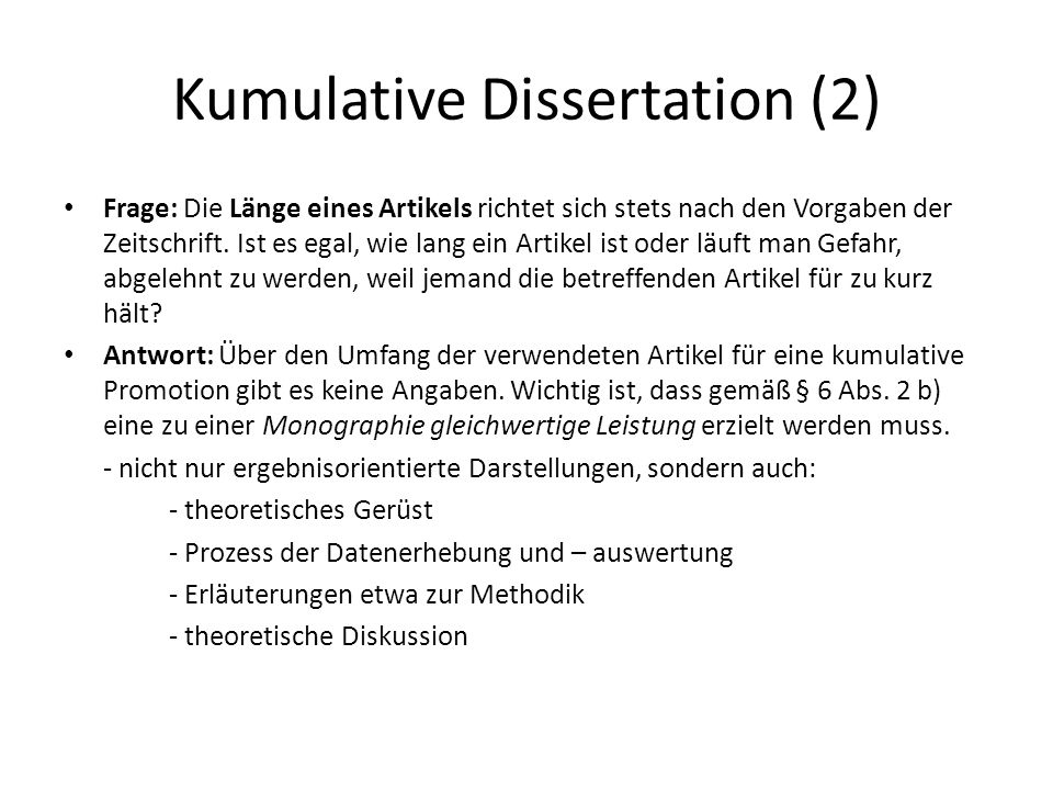 kumulative dissertation vwl